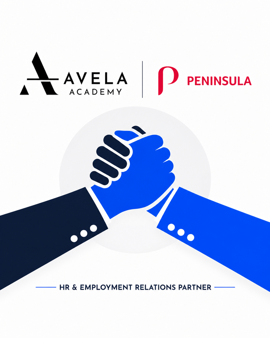 Avela Academy and Peninsula Australia handshake, HR and employment relations partner